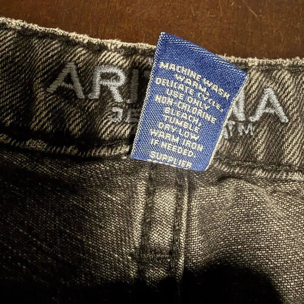 Arizona Jean Co Womens Size 5 Hi-Rise Distressed Black Denim Cutoff Shorts Sz 3